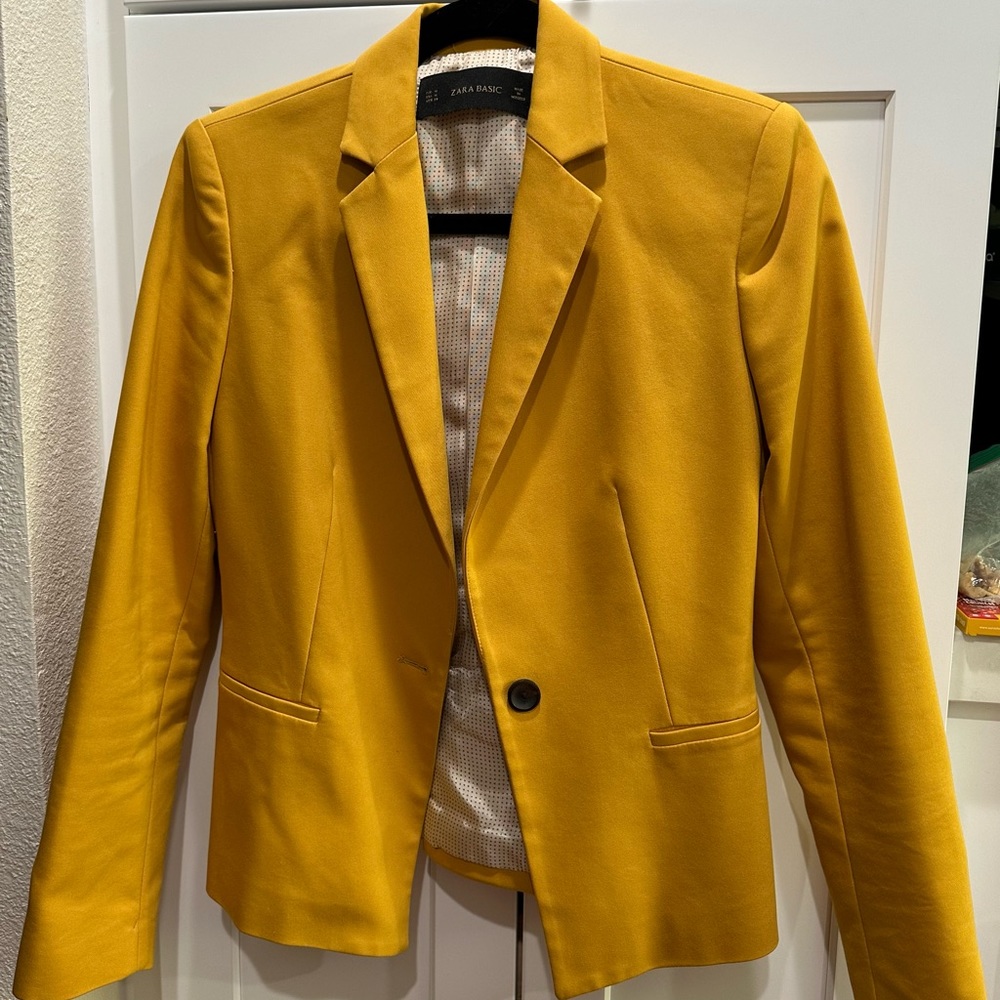 Medium Zara Yellow Blazer Jacket